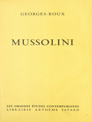 cover image of Mussolini